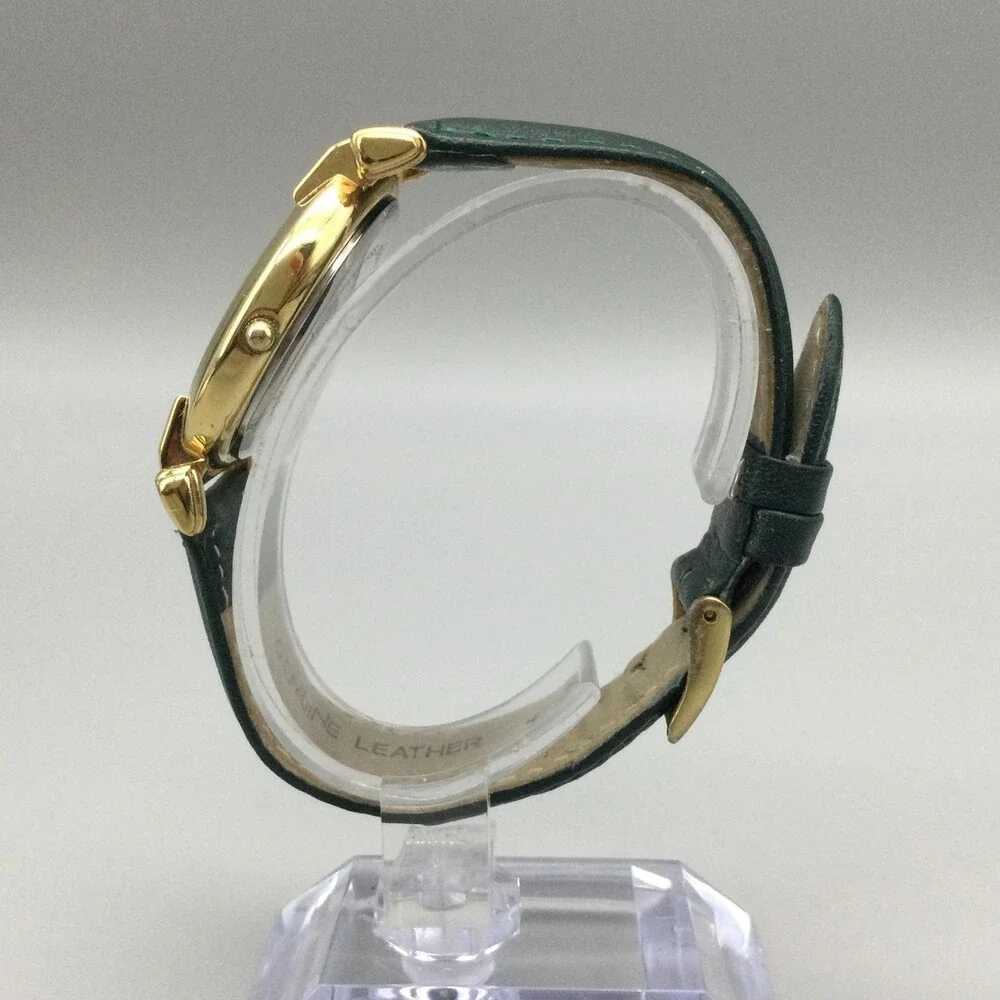 Paolo Gucci Womens Watch 34mm Green Leather Gold Tone PG755YG New Battery - Picture 3 of 14